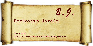 Berkovits Jozefa névjegykártya